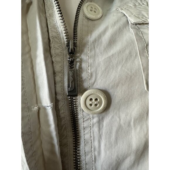 Joujou Womens Beige Utility Jacket With Button & Zipper Closure - Picture 7 of 8